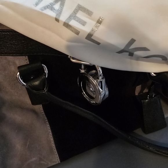 Michael Kors Hamilton medium Suede Colorblock Satchel - Picture 9 of 9